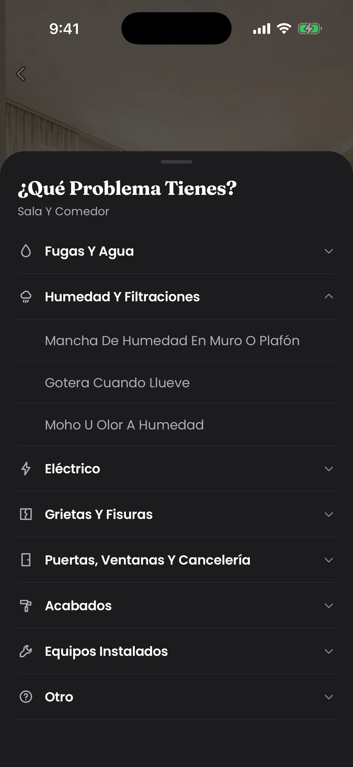 Humedad y filtraciones, con sus síntomas
